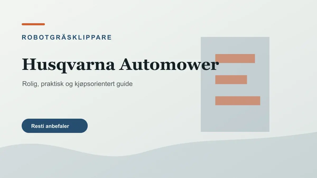 Husqvarna Automower illustrert som robotgräsklippare hos Robotkollen