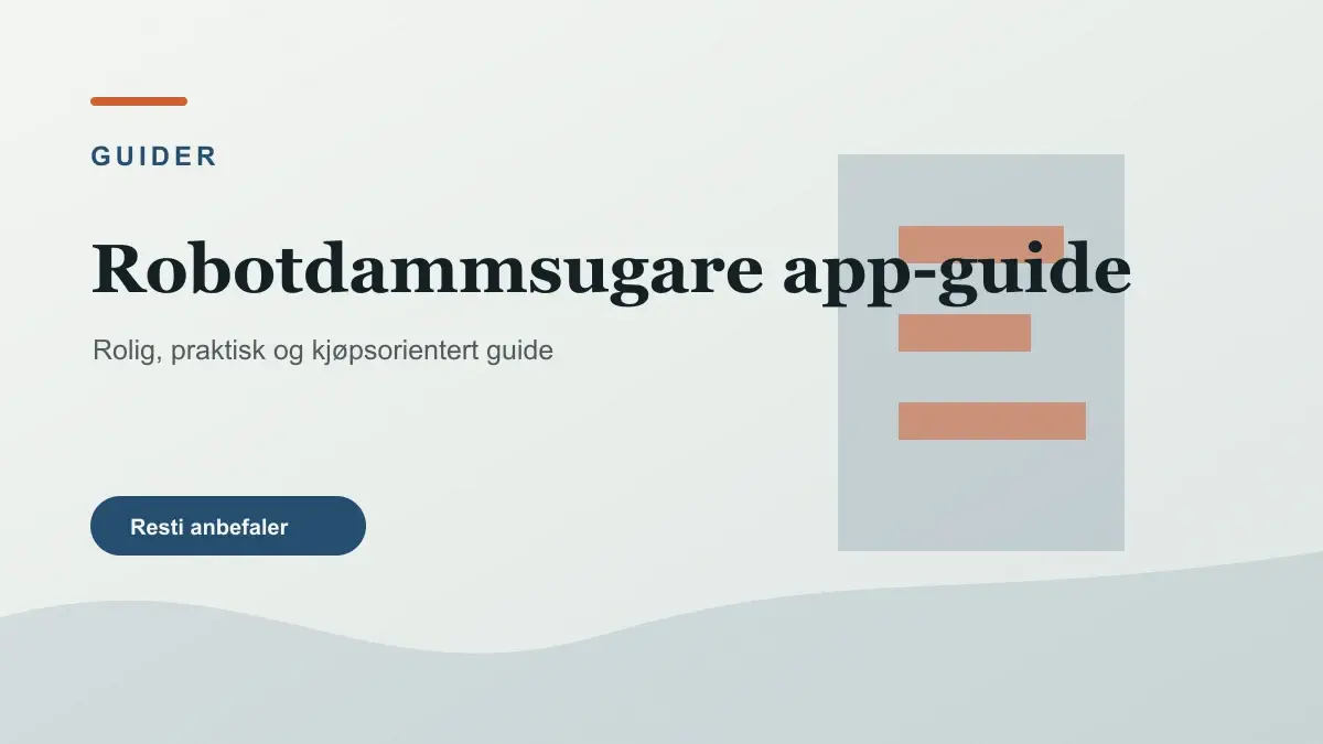 Robotdammsugare app-guide illustrert som guider hos Robotkollen