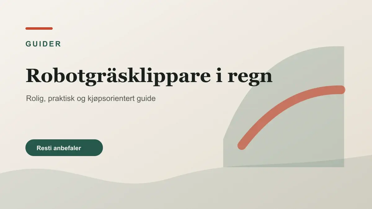 Robotgräsklippare i regn illustrert som guider hos Robotkollen